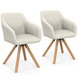 Idmarket 2 CHAISES JANY BEIGE PIVO