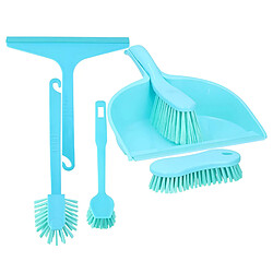 Quokka Kit de Nettoyage 6 en 1 avec Pelle / Brosses et Raclette Multi-usages Bleu