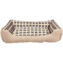 Inny Canapé-lit 75x58x19 cm Taille L pour Chien à Rebords Confortables Beige