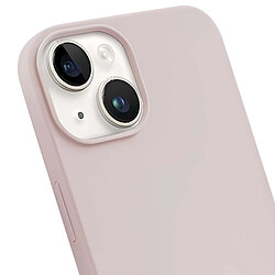 Crong Coque en Silicone Liquide pour iPhone 14 Plus Anti-Choc Flexible Rose clair