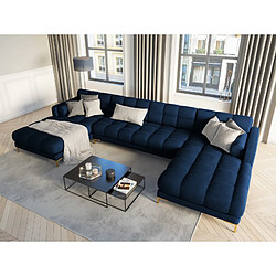 Cosmopolitan design Canapé panoramique Bali 7 places - Bleu foncé
