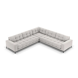 Cosmopolitan Design Canapé d'angle symétrique "Bali" 6 places en velours argent