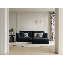 CXL by Christian Lacroix Canapé d'angle modulaire "Maurie" 3 places en velours bleu roi