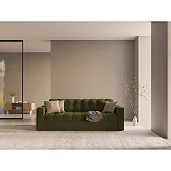 CXL by Christian Lacroix Canapé convertible avec coffre de rangement "Yohan" 3 places en bouclé vert olive foncé