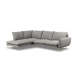 Cosmopolitan Design Canapé d'angle gauche "Vienna" 6 places en bouclé gris