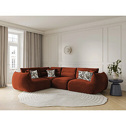 CXL by Christian Lacroix Canapé d'angle gauche "Maurie" 5 places en velours auburn
