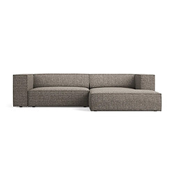 Cosmopolitan Design Canapé d'angle droit "Arendal" 3 places en chenille gris