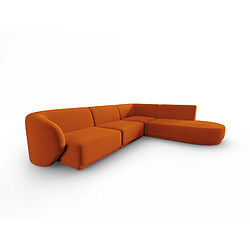 CXL by Christian Lacroix Canapé d'angle droit modulable "Lionel" 5 places en velours terracotta