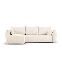 Cosmopolitan Design Canapé d'angle gauche convertible avec coffre de rangement "Matera" 4 places en chenille beige clair