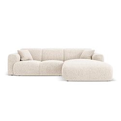 Cosmopolitan Design Canapé d'angle droit "Nolio" 4 places en chenille beige clair