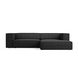 Cosmopolitan Design Canapé d'angle droit "Arendal" 3 places en chenille noir