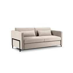 CXL by Christian Lacroix Canapé convertible "Yanis" 2 places en velours beige