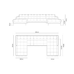 Acheter Cosmopolitan design canapé panoramique Bali - Gris foncé