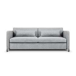 CXL by Christian Lacroix Canapé convertible "Yanis" 3 places en tissu structurel gris clair