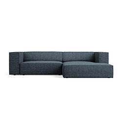 Cosmopolitan Design Canapé d'angle droit "Arendal" 3 places en chenille bleu roi