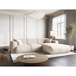 Cosmopolitan Design Canapé d'angle droit "Nolio" 4 places en chenille beige clair