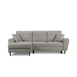 Cosmopolitan Design Canapé d'angle gauche convertible avec coffre de rangement "Kyoto" 4 places en bouclé gris