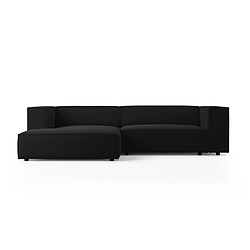 Cosmopolitan Design Canapé d'angle gauche "Arendal" 3 places en velours noir