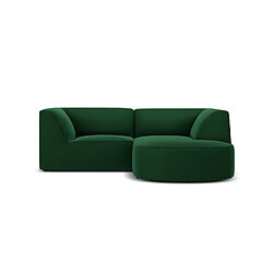 CXL by Christian Lacroix Canapé d'angle droit "Charles" 3 places en velours vert