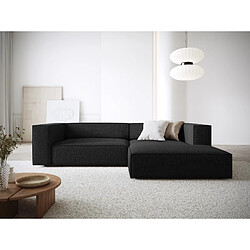 Cosmopolitan Design Canapé d'angle droit "Arendal" 3 places en chenille noir