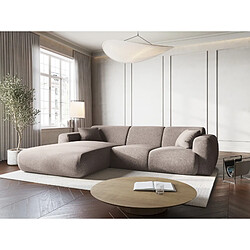 Cosmopolitan Design Canapé d'angle gauche "Nolio" 4 places en chenille beige