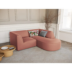 CXL by Christian Lacroix Canapé d'angle droit "Charles" 3 places en velours rose