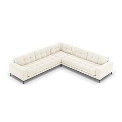 Cosmopolitan Design Canapé d'angle symétrique "Bali" 6 places en velours beige clair