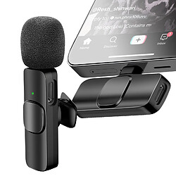 Avizar Lot de 2 Micro Cravate Sans Fil USB-C Lightning avec Réduction Bruit Portée 20m Noir