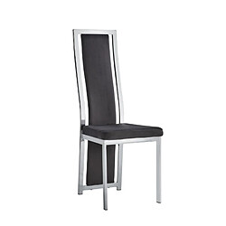 Homy France Lot de chaises Dana velours contour chromé