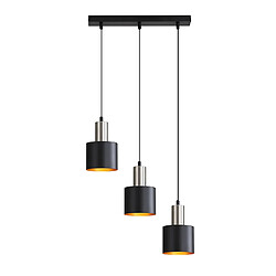 ZMH Suspension Vintage Industrielle 3 Lumières Noir Métal E27