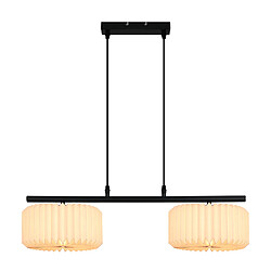 ZMH Suspension Vintage Longue - Abat-jour Papier Blanc 2 Lumières (sans Ampoule)