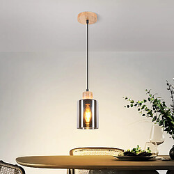 ZMH Suspension En Bois Pour Table à Manger Vintage 1 Lumière E27 Lampe De Salle à Manger Industrielle