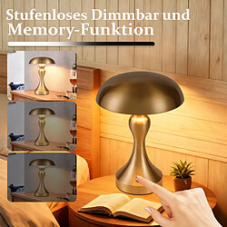 ZMH Lampe à Poser De Table Sans Fil - Lampe Tactile En Bronze Doré Avec Batterie Rechargeable USB