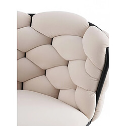 Homy France Lot 2 Chaises Salle à Manger Tissu Beige Dossier Tressé 60x60x77cm LOLIPOP pas cher