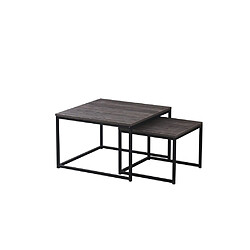 Homy france lot 2 tables basses gigognes - Bois gris