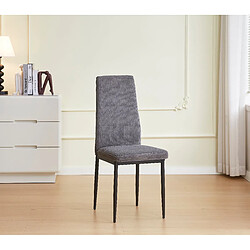 Avis Homy France Lot 4 Chaises Salle à Manger Klarna Tissu Côtelé Gris Pieds Métal Noir
