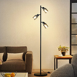 ZMH Lampadaire Noir 3 Flammes E27 Métal Verre