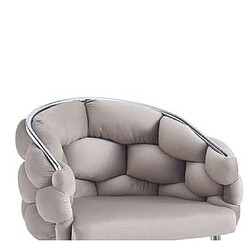 Homy France Lot de 2 chaises BALLON pieds chrome assise en Velours Taupe