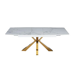 Homy France Table extensible BIANCA Gold plateau Céramique