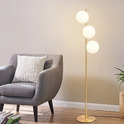 ZMH Lampadaire Blanc 3 Flammes E27 Avec Interrupteur à Pied Métal Verre