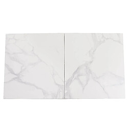 Acheter Homy France Table Repas Extensible GARCIA – Marbre Blanc & Métal Noir – 160/200x90x75 cm