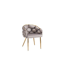 Homy France Lot de 2 chaises BALLON pieds Gold - Taupe
