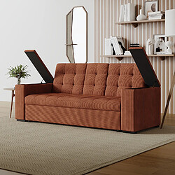 Avis Concept Usine Canapé 3 places convertibles terracotta velours côtelé NOHO