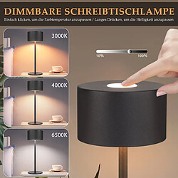 ZMH Lampe à Poser De Table LED Sans Fil - Lampe Intensité Variable Avec 3 Températures Noire