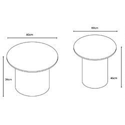 Acheter Homy France Duo de Tables Basses Gigognes MINA Pieds Blancs 60x45 / 80x38 cm