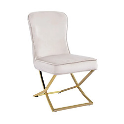 Homy France Lot de chaises GABRIELLE Gold Velours Capitonné