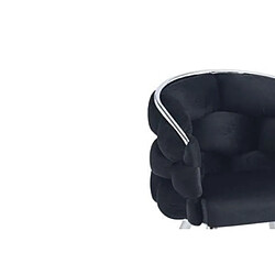 Homy France Lot de 2 chaises BALLON pieds chrome assise en Velours Noir