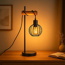 ZMH Lampe De Table Vintage - Style Industriel Rétro Métal Noir Douille E27 - (ampoule Non Incluse)
