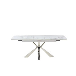 Homy France Table extensible BIANCA Chrome plateau Céramique
