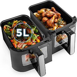 AFD2 BK 10L 2x Paniers de cuisson de 5 Litres pour Friteuse à air Tiroir de Cuisson pour Airfryer Compatible uniquement avec modèles AF14 AF24 AF34 de Duronic